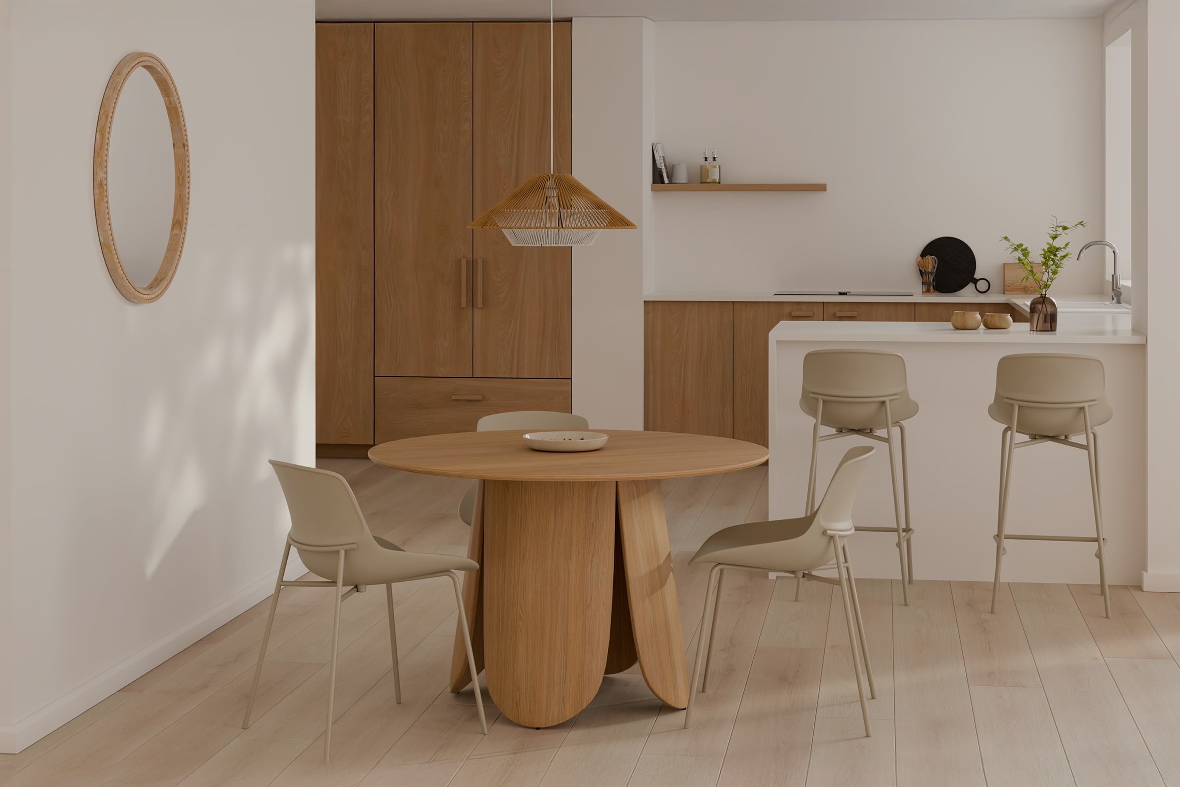 Mesa Fatima 120 Red.Fija Roble