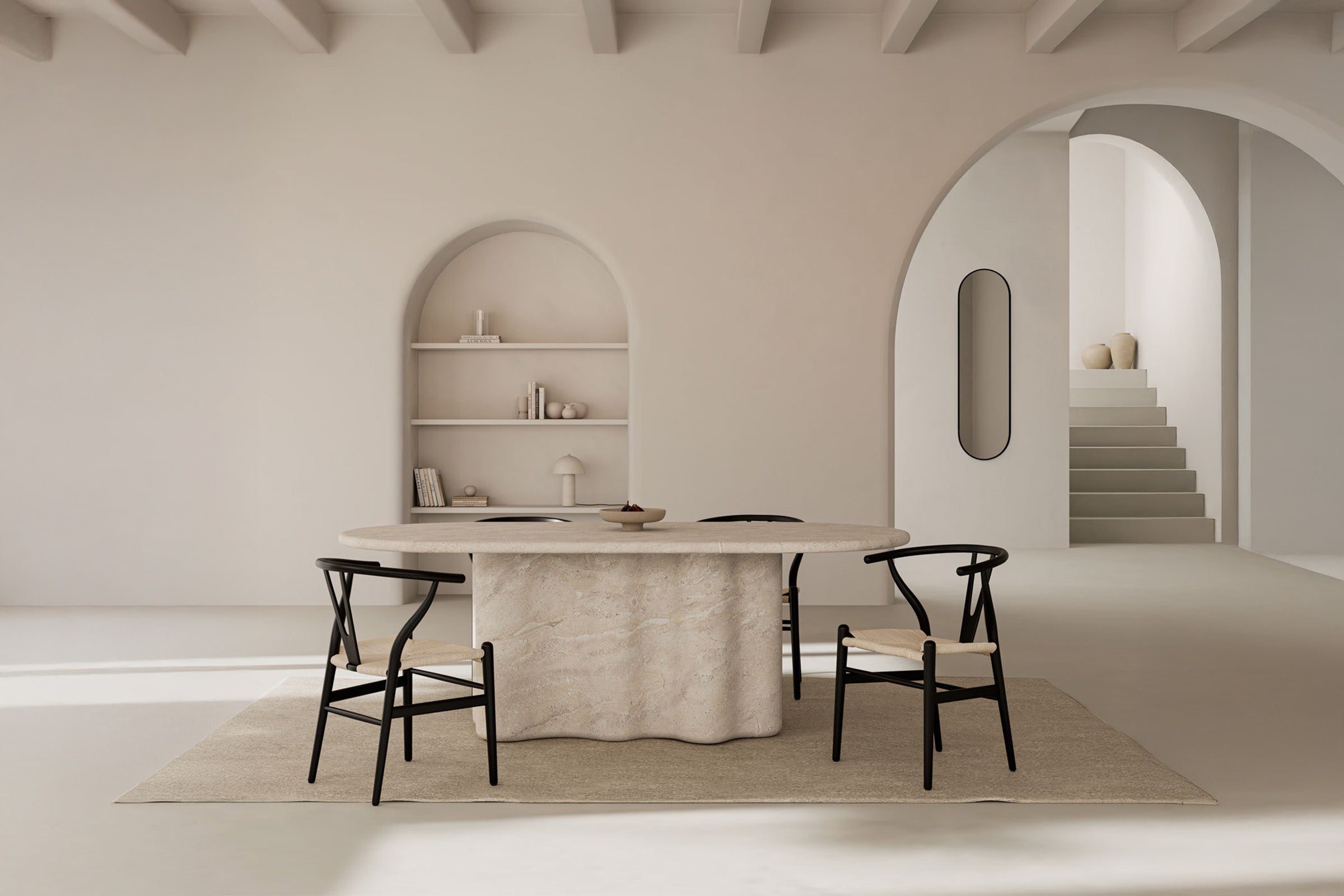 Mesa Lorraine 220 Marmol Travertino