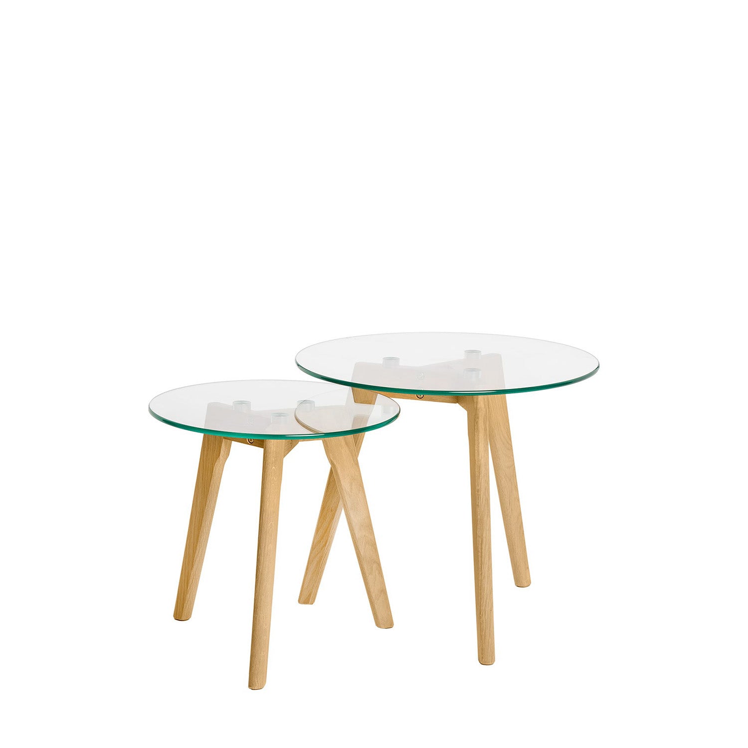 Mesa Centro Abel Cristal/Roble
