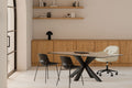 Mesa Demi 200 Cristal/Patas Negro