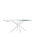 Mesa Demi 180 Cristal/Patas Blanco