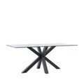 Mesa Demi 140 Cristal/Patas Negro