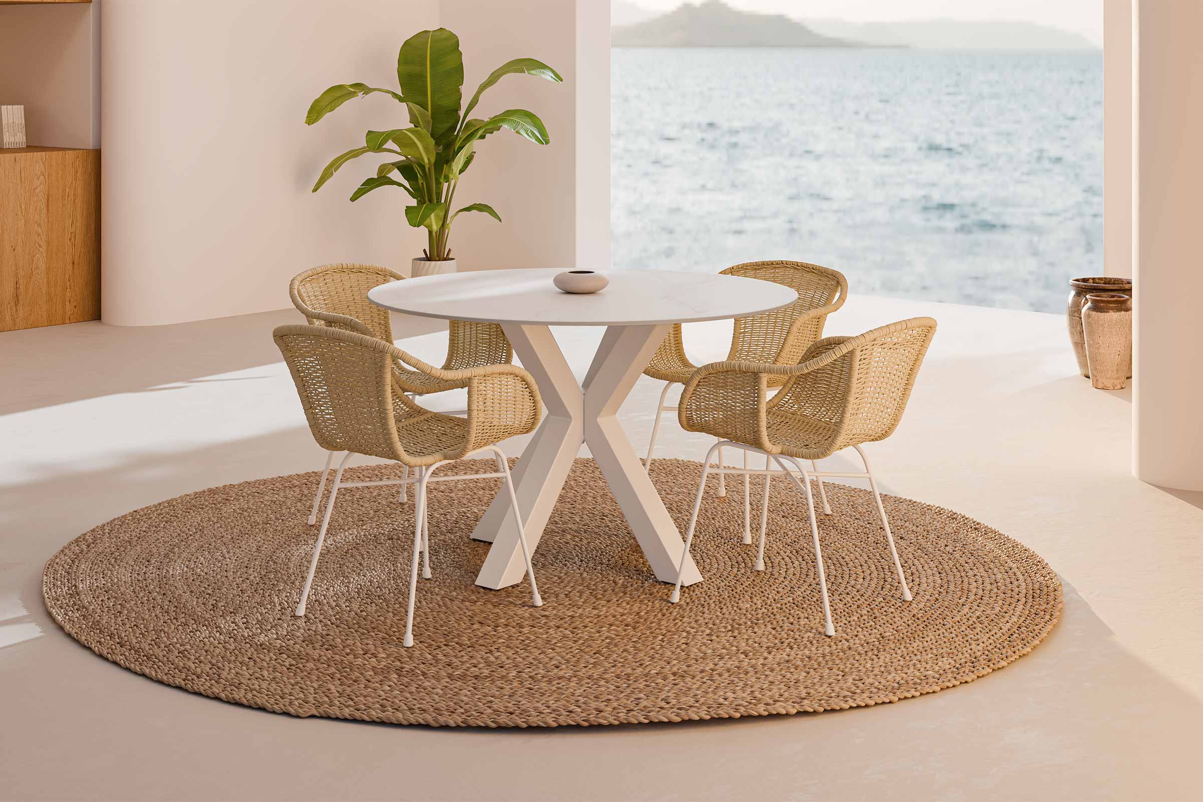 Mesa Fiorella Red.120 Creta/Blanco