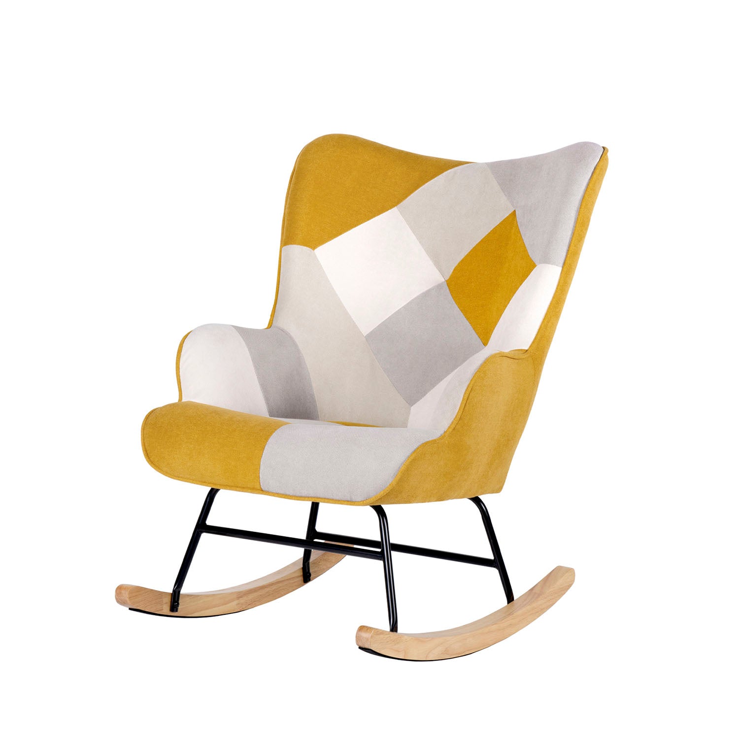 Mecedora Denver Patchwork Mostaza