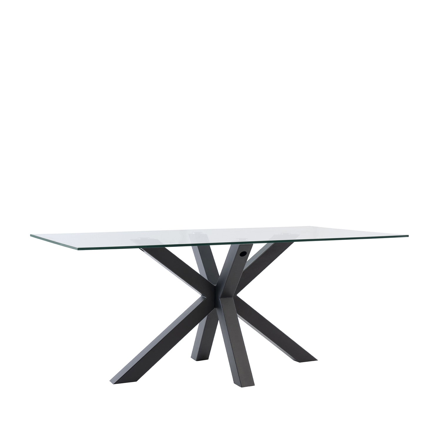 Mesa Demi 160 Cristal/Patas Negro