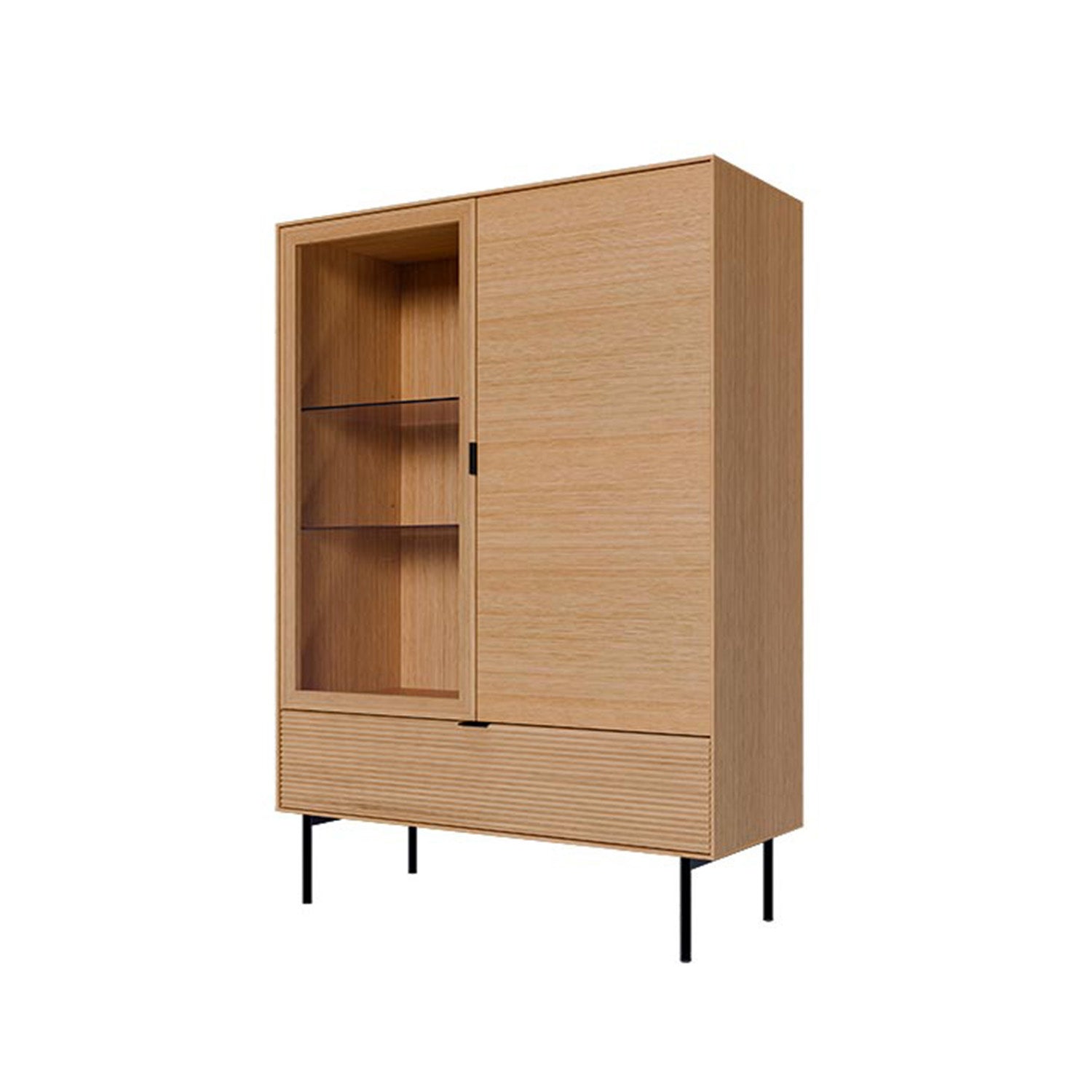 Vitrina Baja Ptas(Mad+Crst)+Caj Tulsa