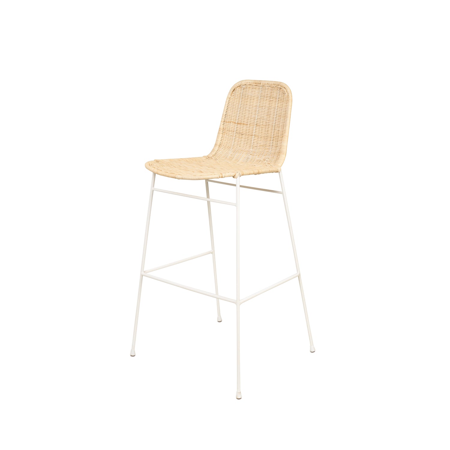 Taburete Carlo Natural/Blanco