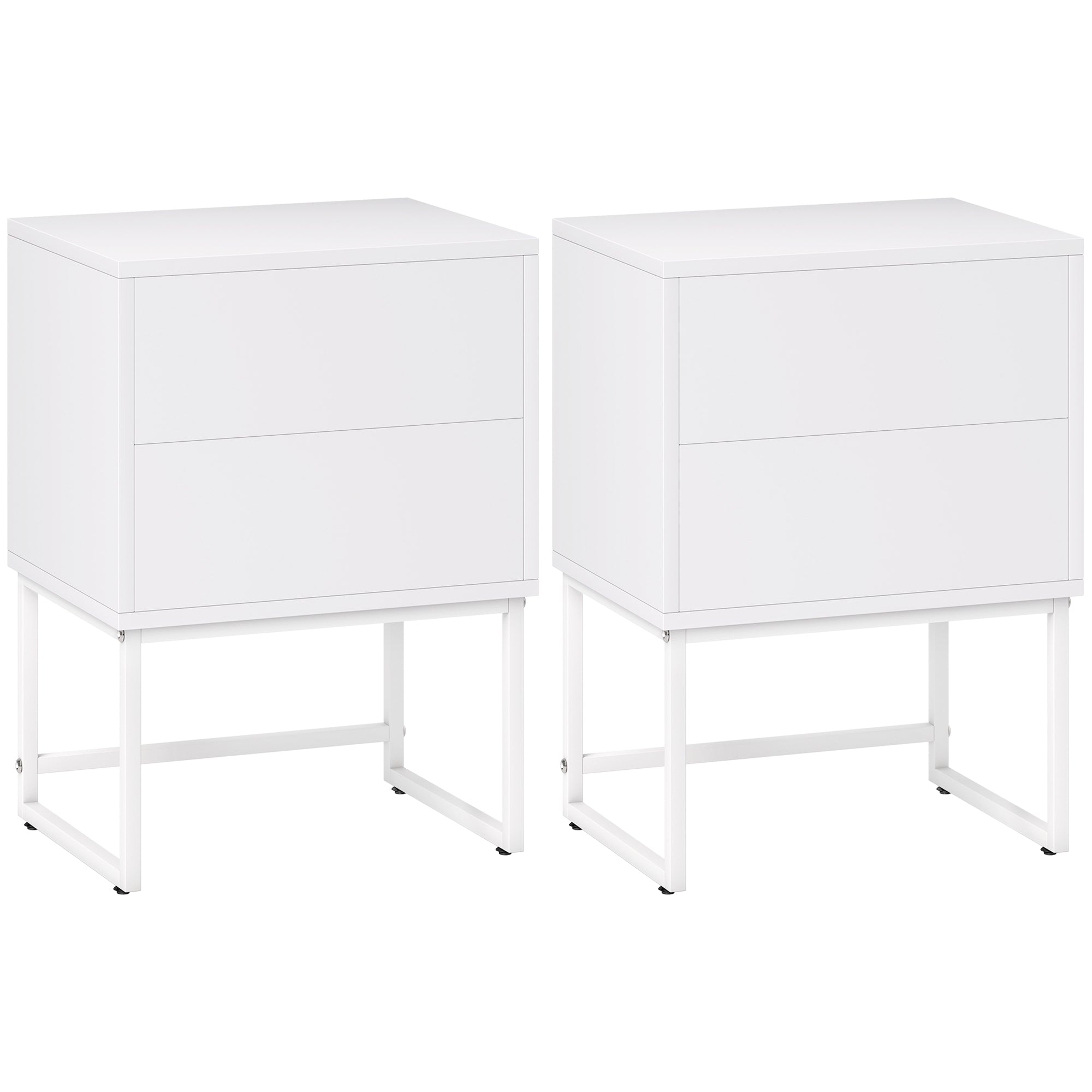 WHITE Pack de 2 MESITAS 40x30x55 cm Blanco | .