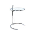 Mesa RONDA, ruedas, cristal transparente, 40 x 40 cms