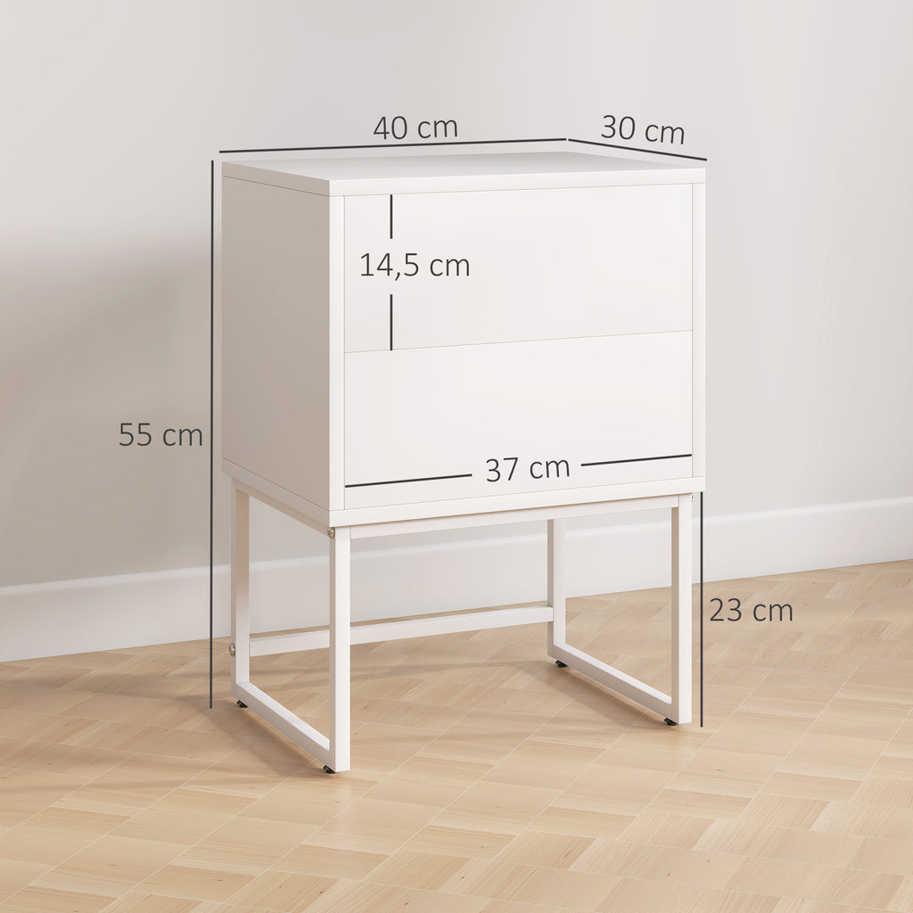 WHITE Pack de 2 MESITAS 40x30x55 cm Blanco | .