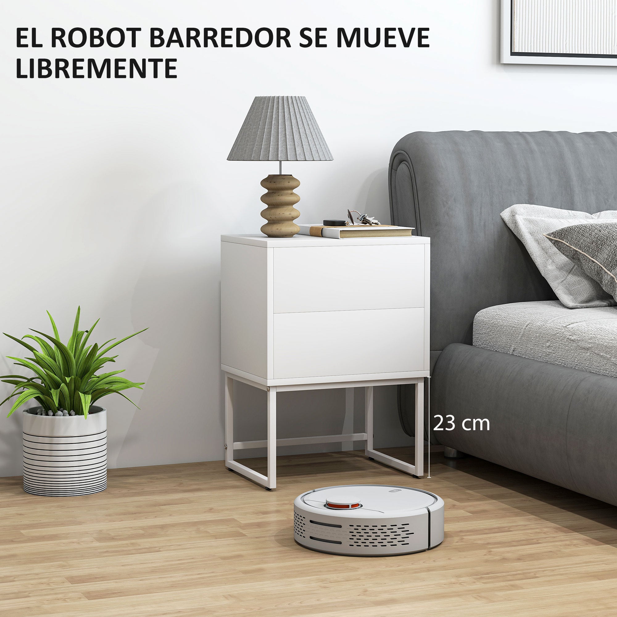 WHITE Pack de 2 MESITAS 40x30x55 cm Blanco | .