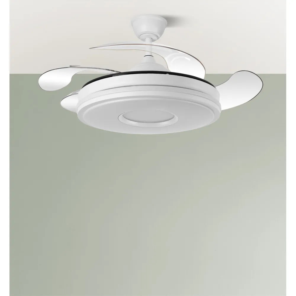 Ventilador Dc Dani 59w 6980lm Blanco 4aspas 6velocidades 106d 3000-4200-6500k Remoto+Reg.Intensidad+memoria+temporizador 24