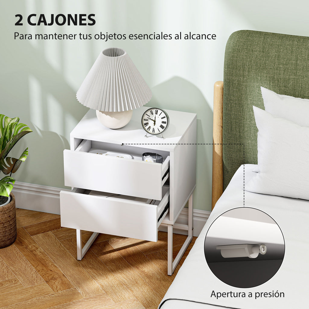 WHITE Pack de 2 MESITAS 40x30x55 cm Blanco | .